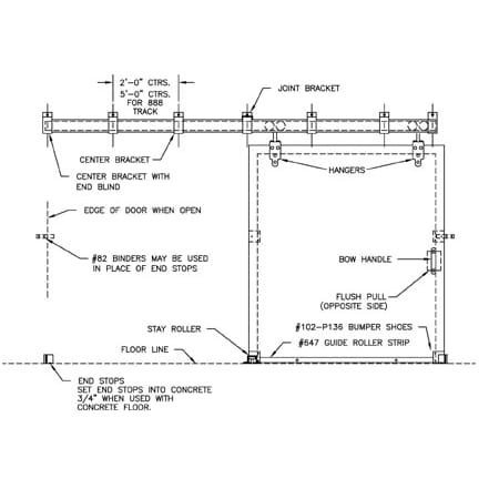 SERIES 1645 HARDWARE SET,4'-0 OPENING